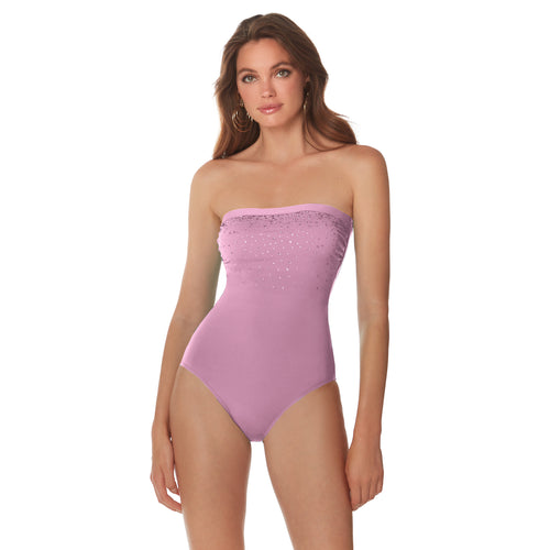 Diamond Cristal Pink Bandeau Swimsuit