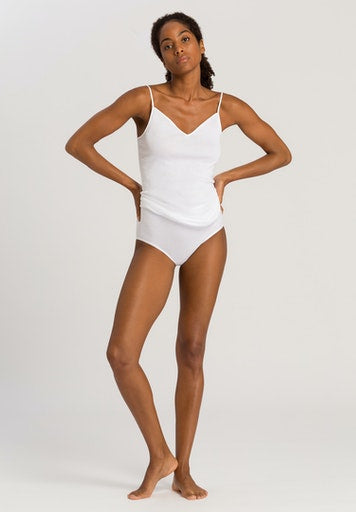 Cotton Seamless Spaghetti Top White
