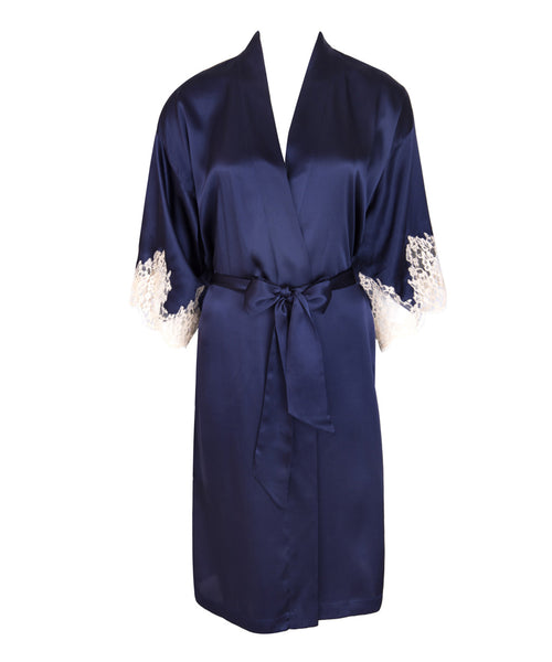 Splendeur Soie Navy Robe