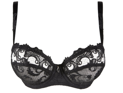 Guipure Charming Black Half Cup Bra