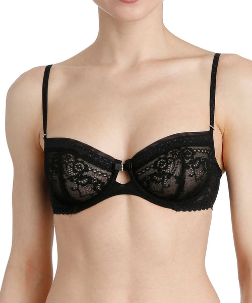 Caro Vertical Seam Balcony Bra Black