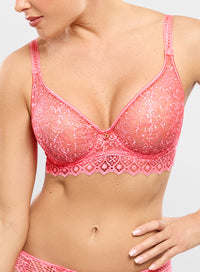 Cassiopee Electric Pink Seamless Plunge Bra