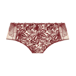 Lace underwear with floral pattern on a white background