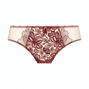 Lace underwear with floral pattern on a white background