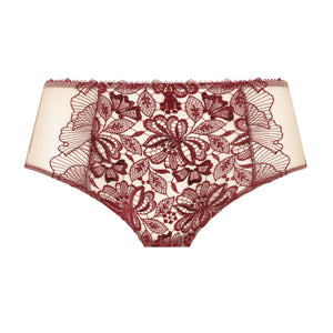 Lace underwear with floral pattern on a white background