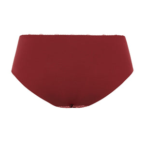 Maroon high-waisted underwear on a white background