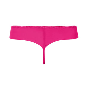 Neon pink thong on a white background