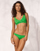 Shimmering Solids Cross-Over Bikini Green