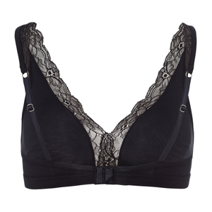 Soft Cup Bra Black Cotton Lace