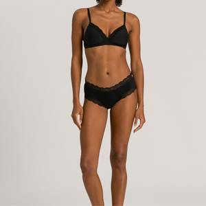 Hipster Brief Black Cotton Lace