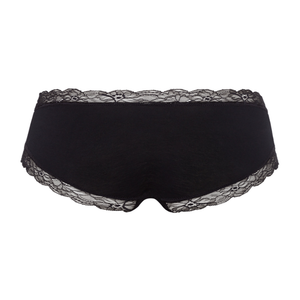 Hipster Brief Black Cotton Lace
