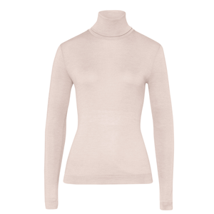 Silk Cashmere Turtleneck Top Vanilla