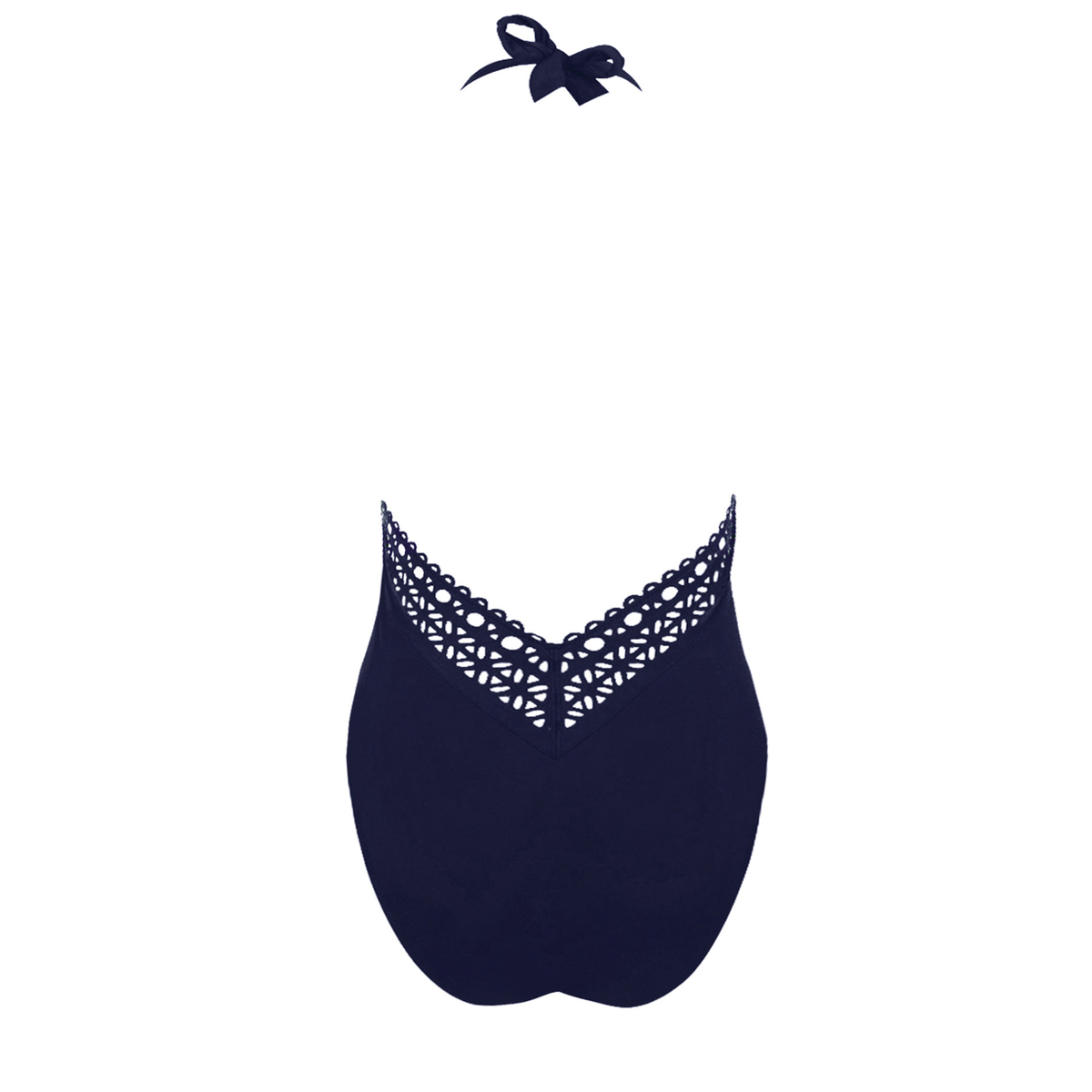 Ajourage Couture Marina Plunging Front and Back Halter Swimsuit