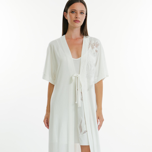 Ivory Short Sleeve Robe