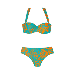 Palma Taria Green & Orange Bandeau Bikini