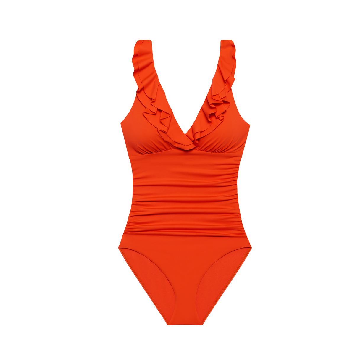Beach Club Orange Ruffle Swimsuit
