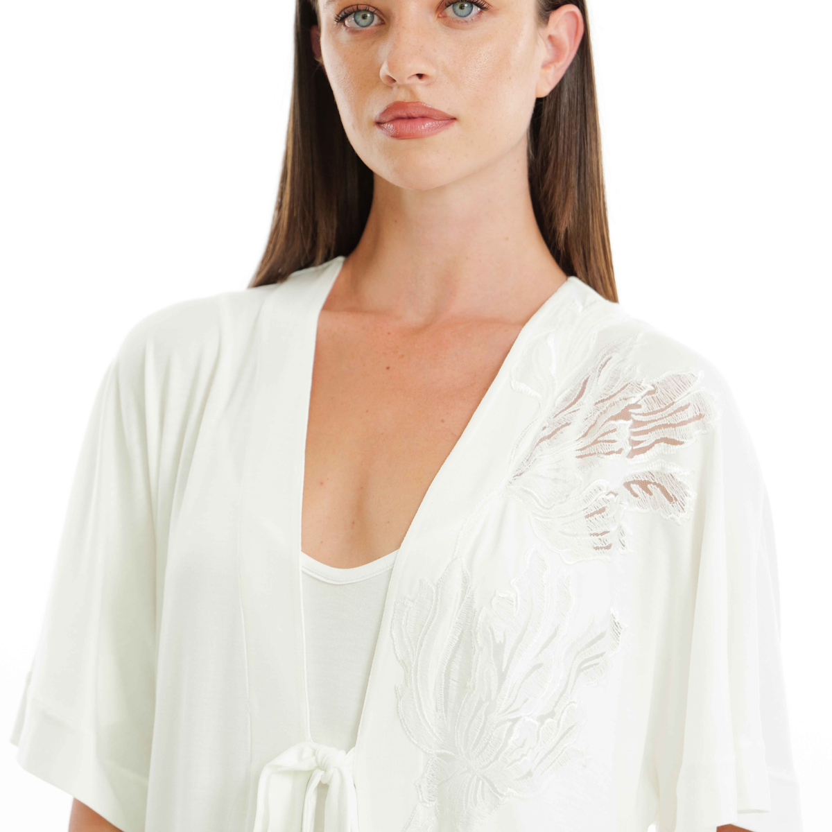 Ivory Short Sleeve Robe