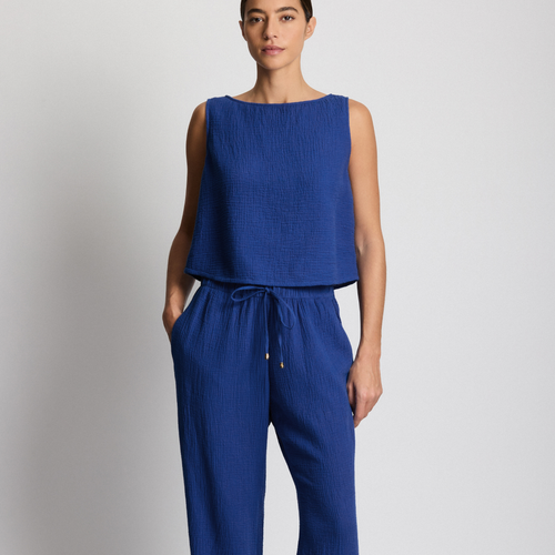 Beachwear Blue Saturn Top and Pant Cover Up Set