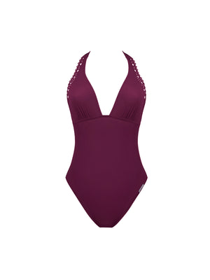 Ajourage Couture Plum Halter Swimsuit