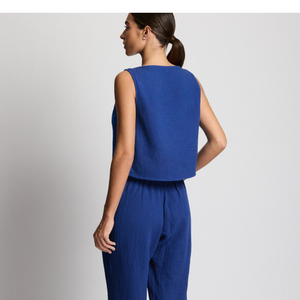 Beachwear Blue Saturn Top and Pant Cover Up Set