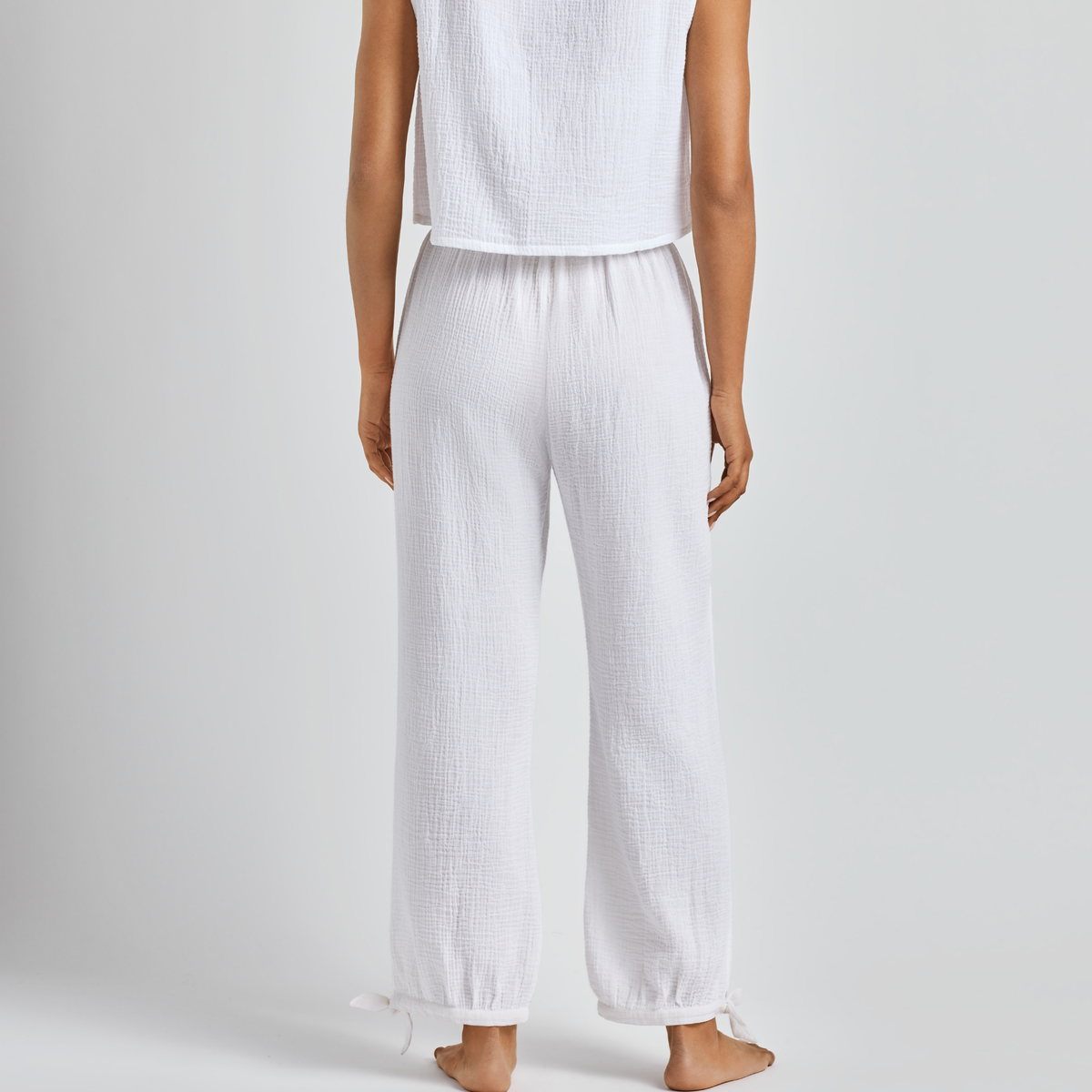 Beachwear White Top and Pant Cover Up Set