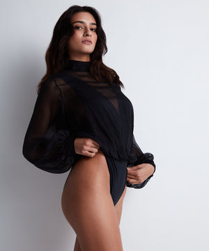 Les Bodys Aubade Black Chiffon Body