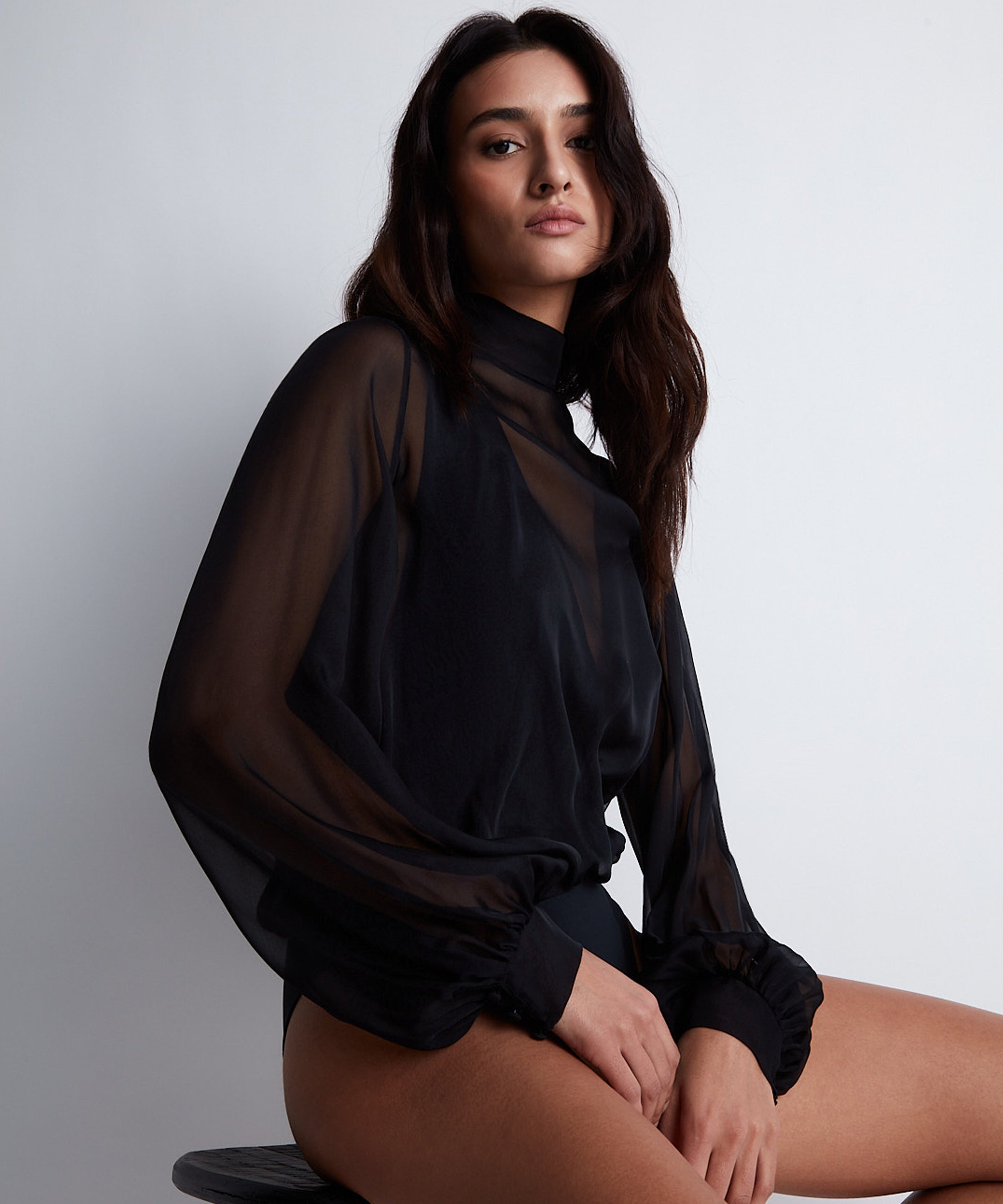 Les Bodys Aubade Black Chiffon Body – Juste Moi
