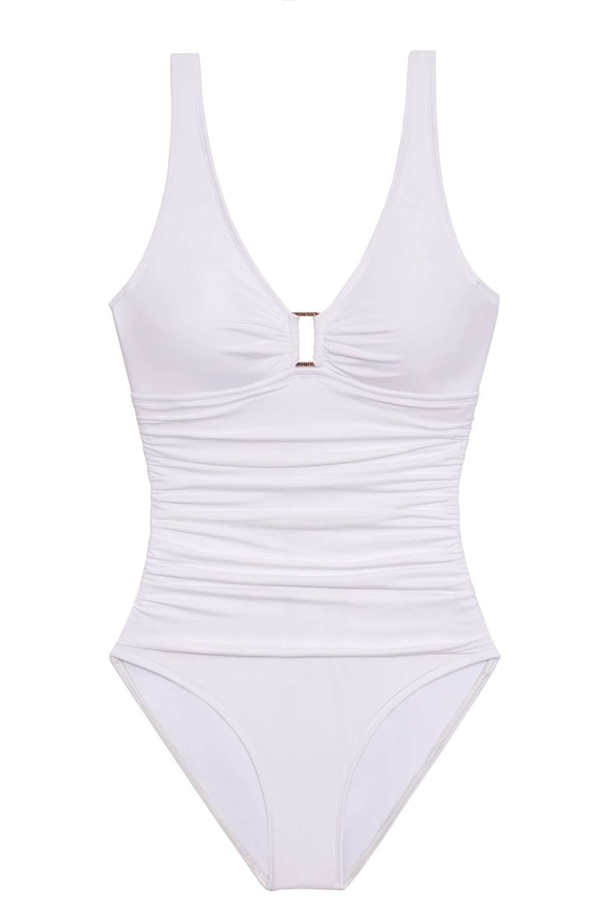 Beach Club Ring Front White Underwired Swimsuit
