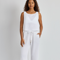 Beachwear White Top and Pant Cover Up Set