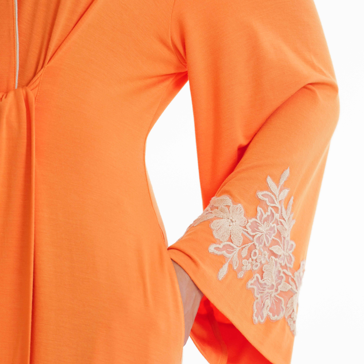 Orange and Cream Long Robe
