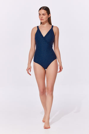 Scaled Up V Neck Swimsuit
