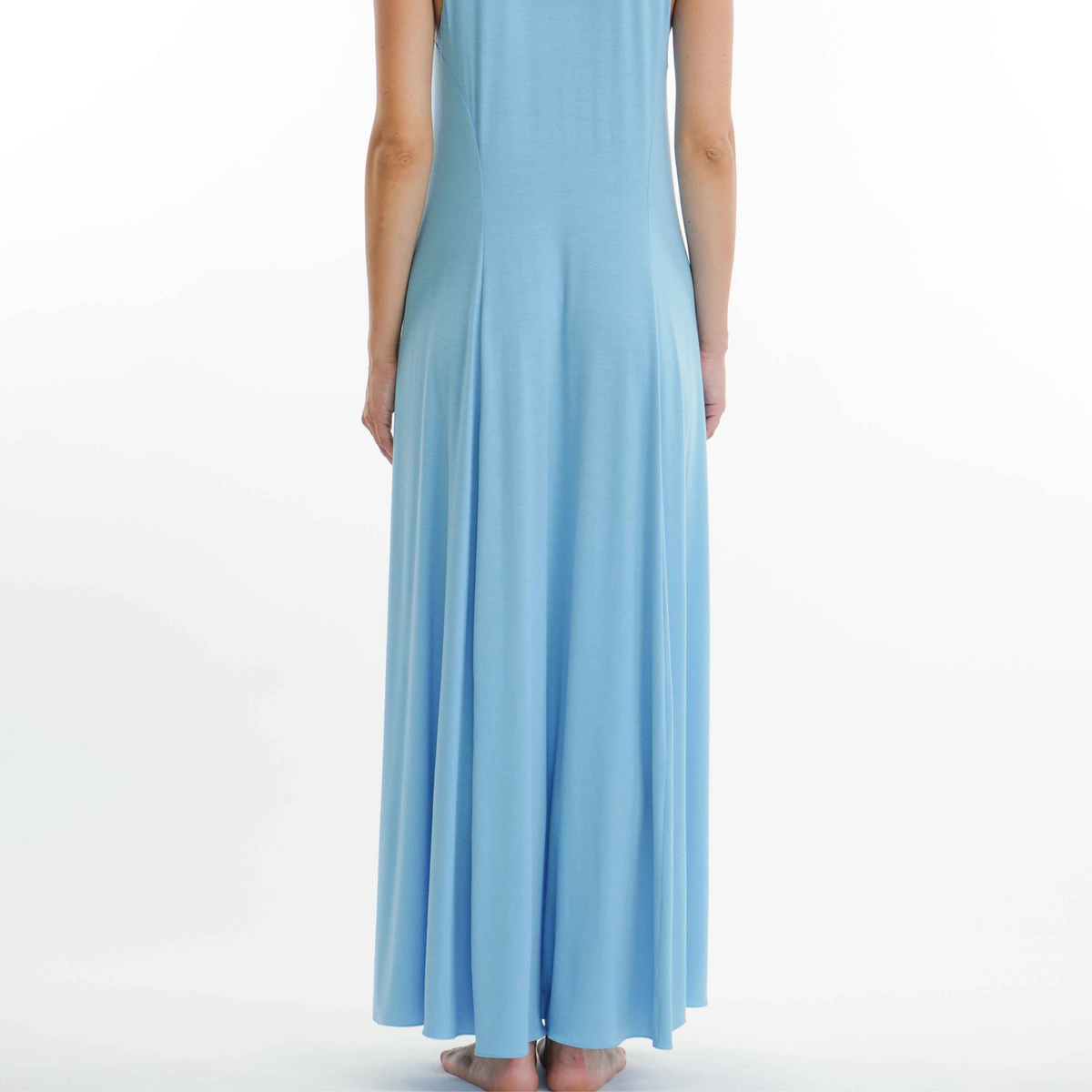 Pale Blue and Navy Long Nightgown