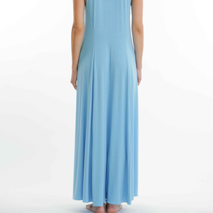 Pale Blue and Navy Long Nightgown