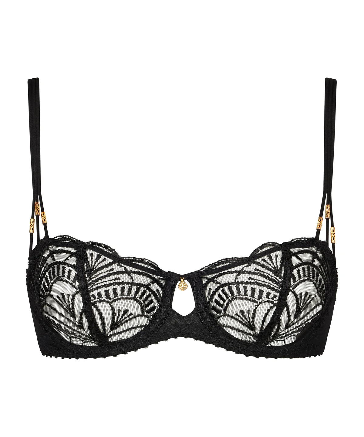 Vibes Black Half Cup Bra
