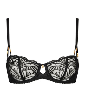 Vibes Black Half Cup Bra