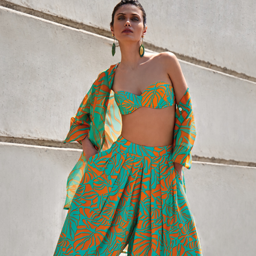 Palma Daisy Green & Orange Pants