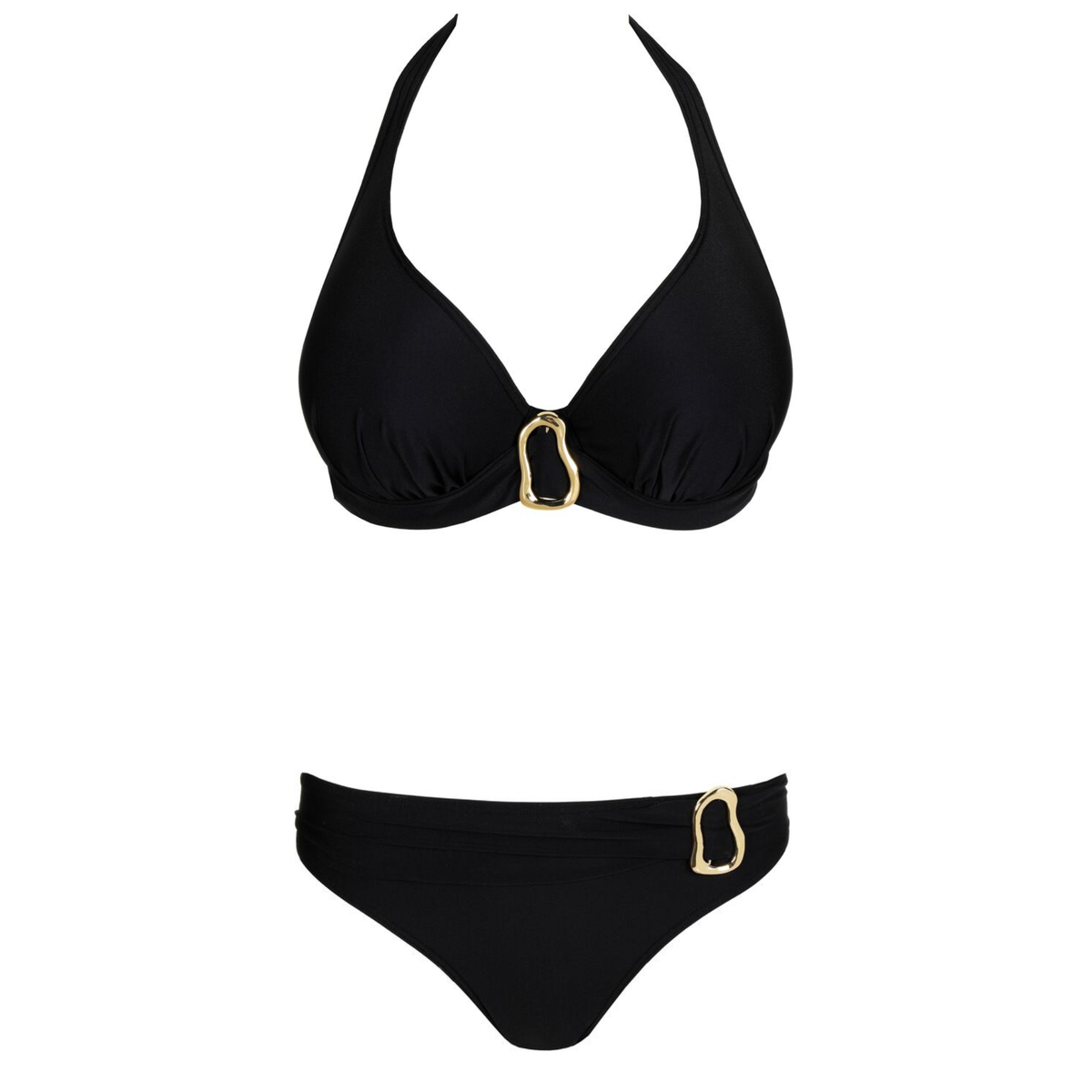 Uvita Black Padded Plunge Bikini