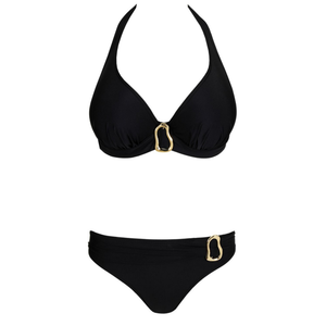 Uvita Black Padded Plunge Bikini