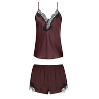 Hot Maroon Camisole & Shorts Set