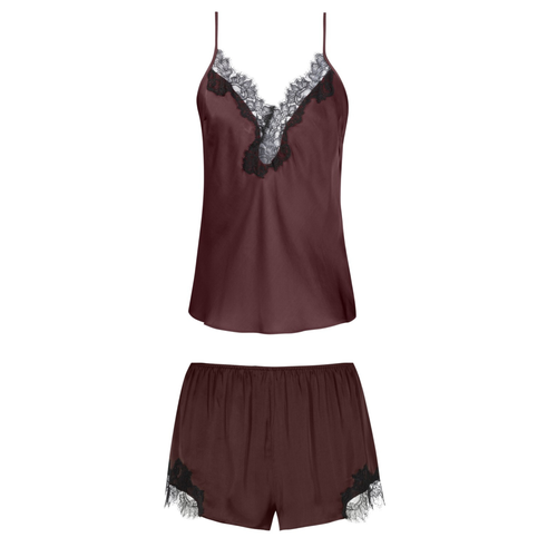 Hot Maroon Camisole & Shorts Set