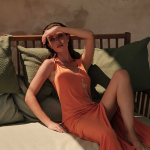Orange and Cream Long Nightgown