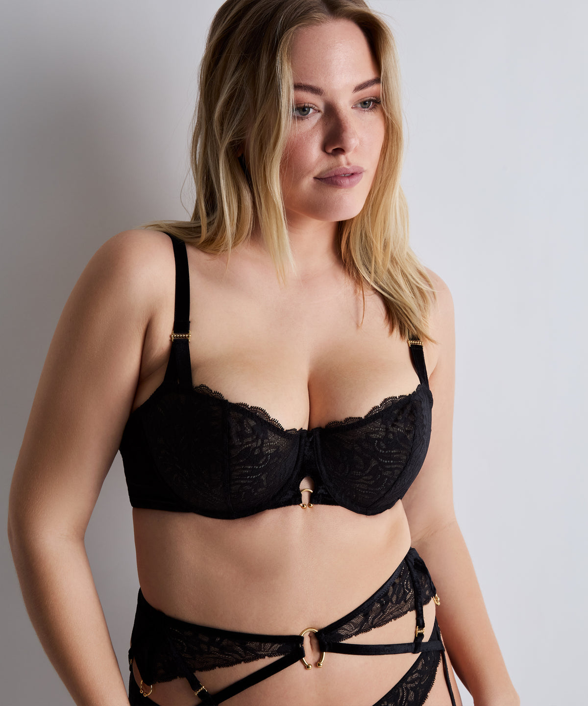 The Night Before Black Bird Half Cup Bra