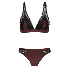 Hot Maroon Triangle Bra & Brief Set