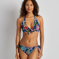 Coastal Paisley Tie Front Bikini