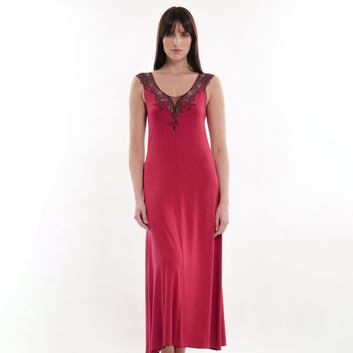 Cherry Modal Long Nightdress