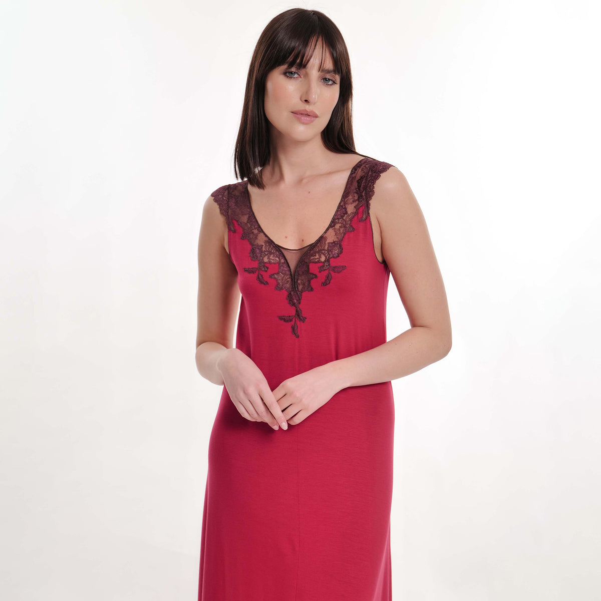 Cherry Modal Long Nightdress
