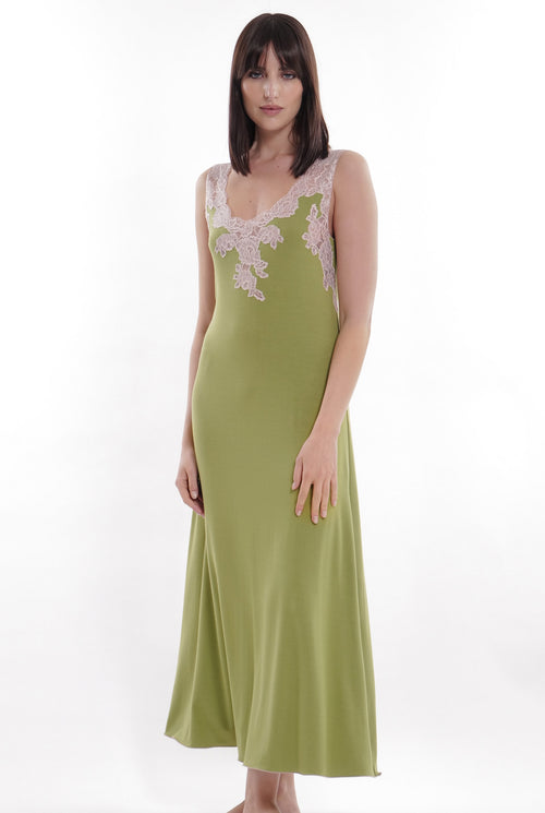 Green Bamboo Long Nighdress