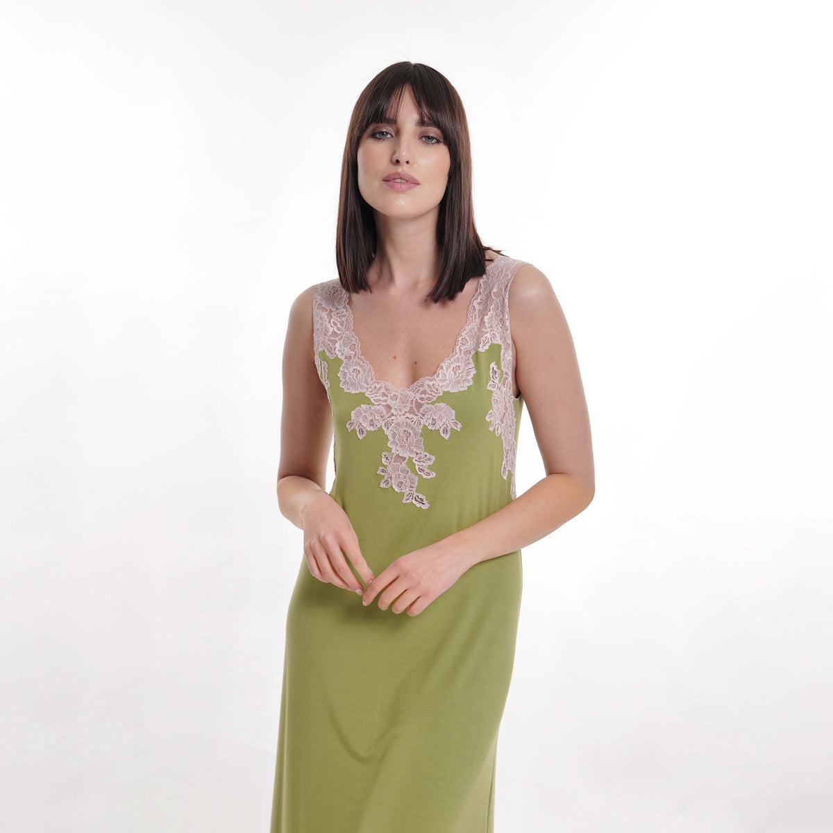 Green Bamboo Modal Long Nightdress