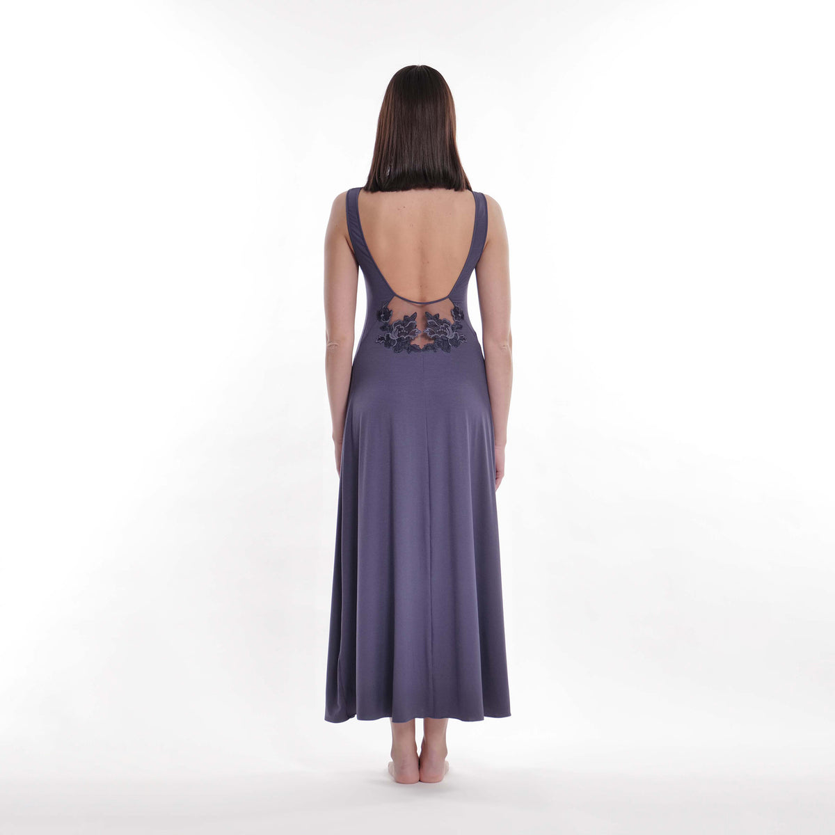 Dark Blue Modal Long Nightdress