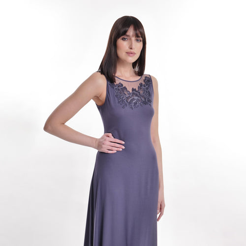 Dark Blue Modal Long Nightdress